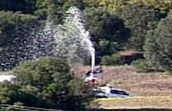 CSG wellhead blow-out. Camden North, NSW. May 2011